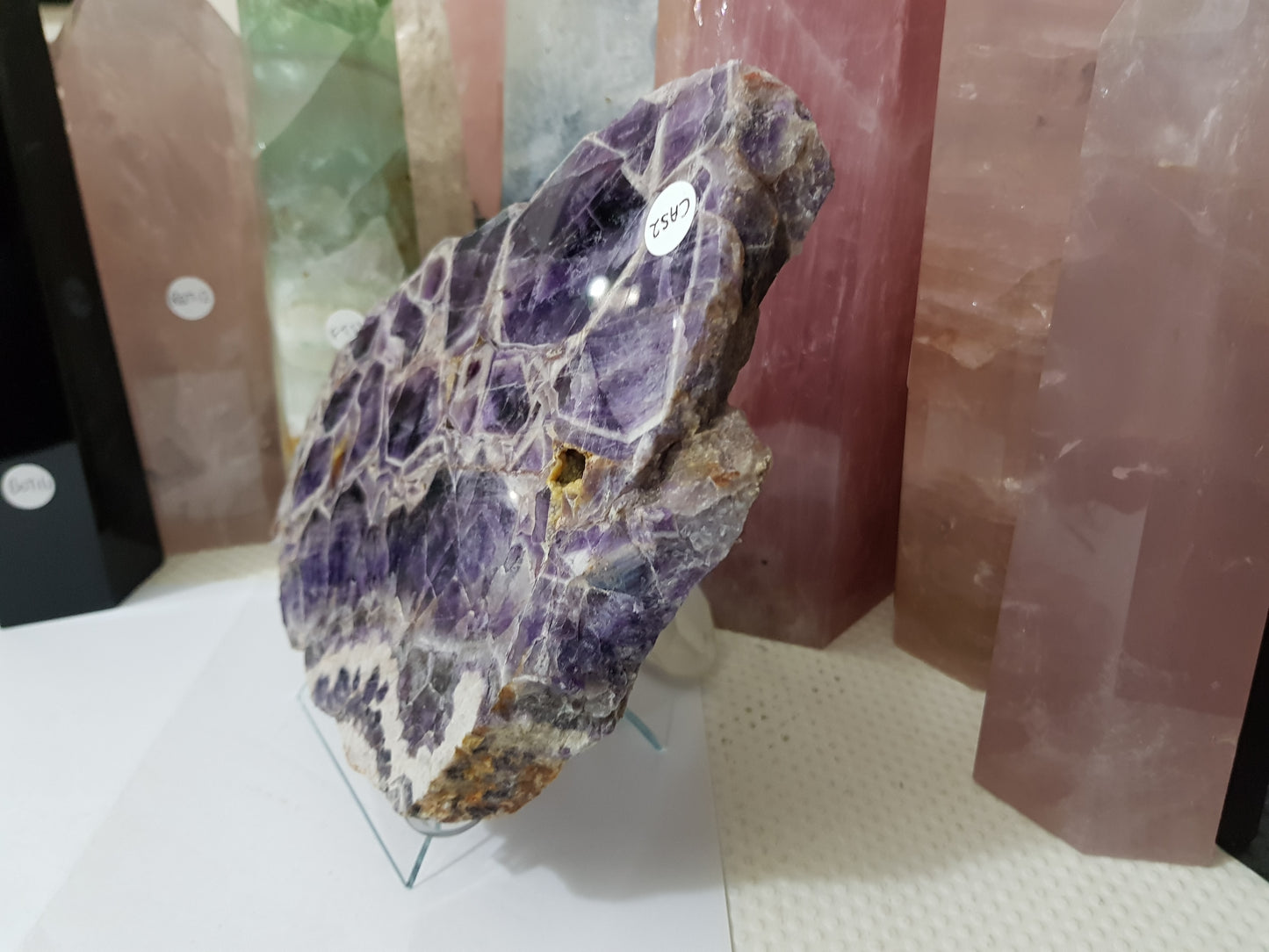 Chevron Amethyst Crystal Slice - CAS2