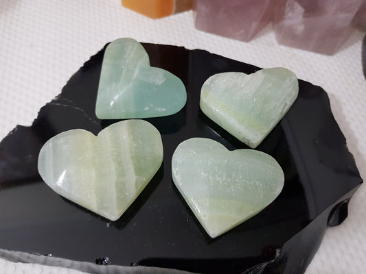 1 Small Pistachio Calcite Crystal Heart