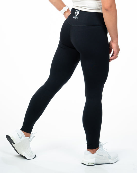 Arctic Wolf Essential Seamless Leggings - Black