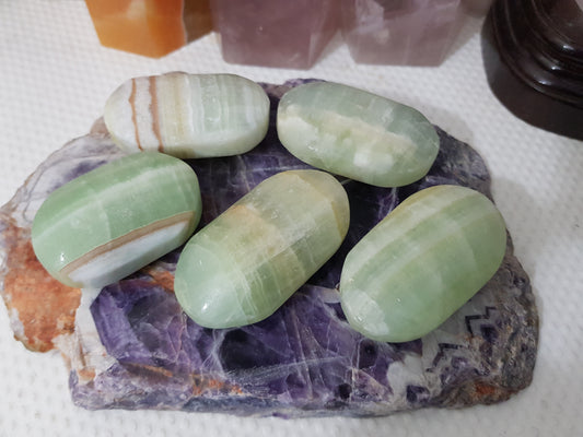 1 Pistachio Calcite Crystal Palmstone