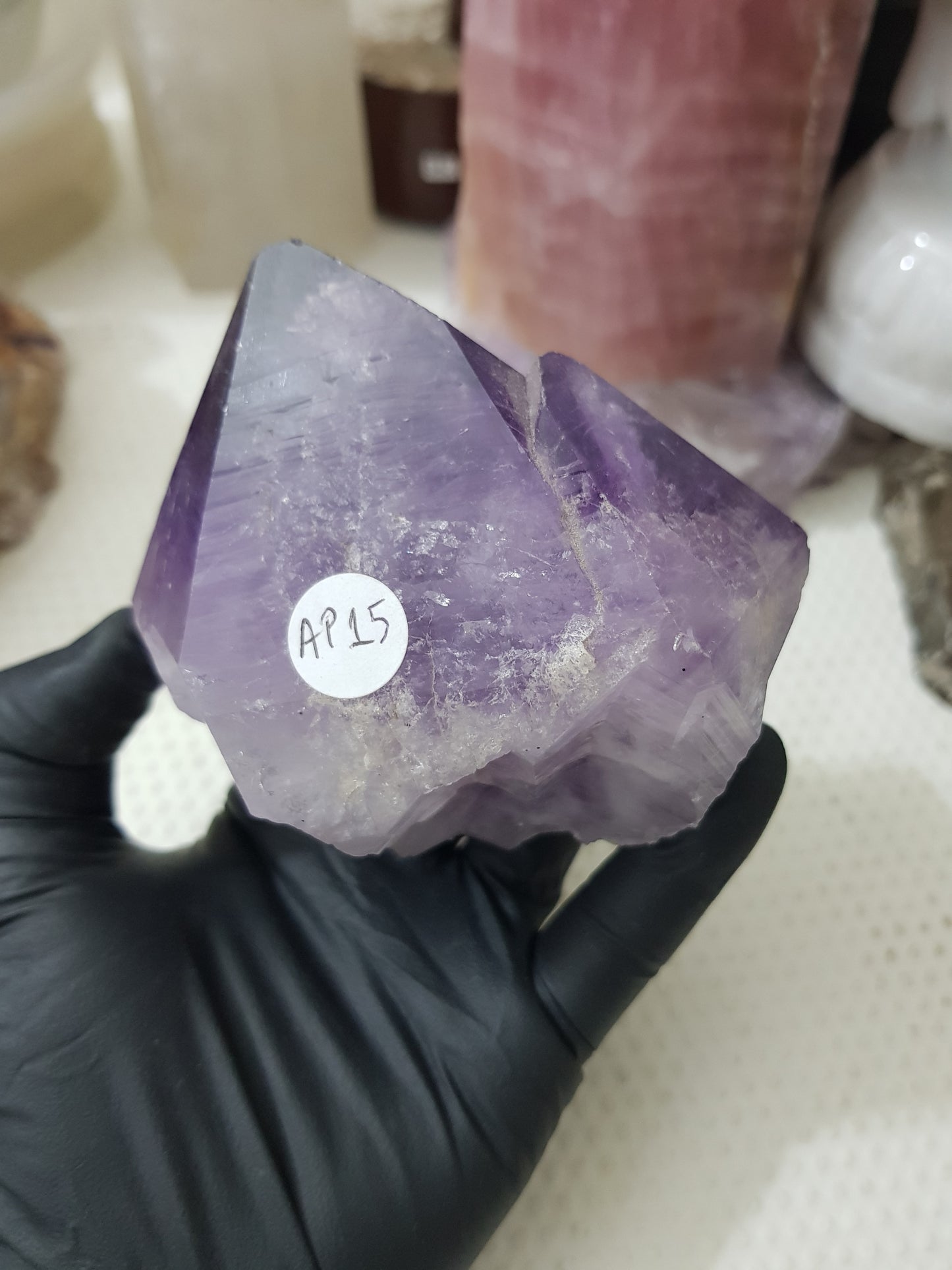 Amethyst Crystal Point With Cut Base – AP15