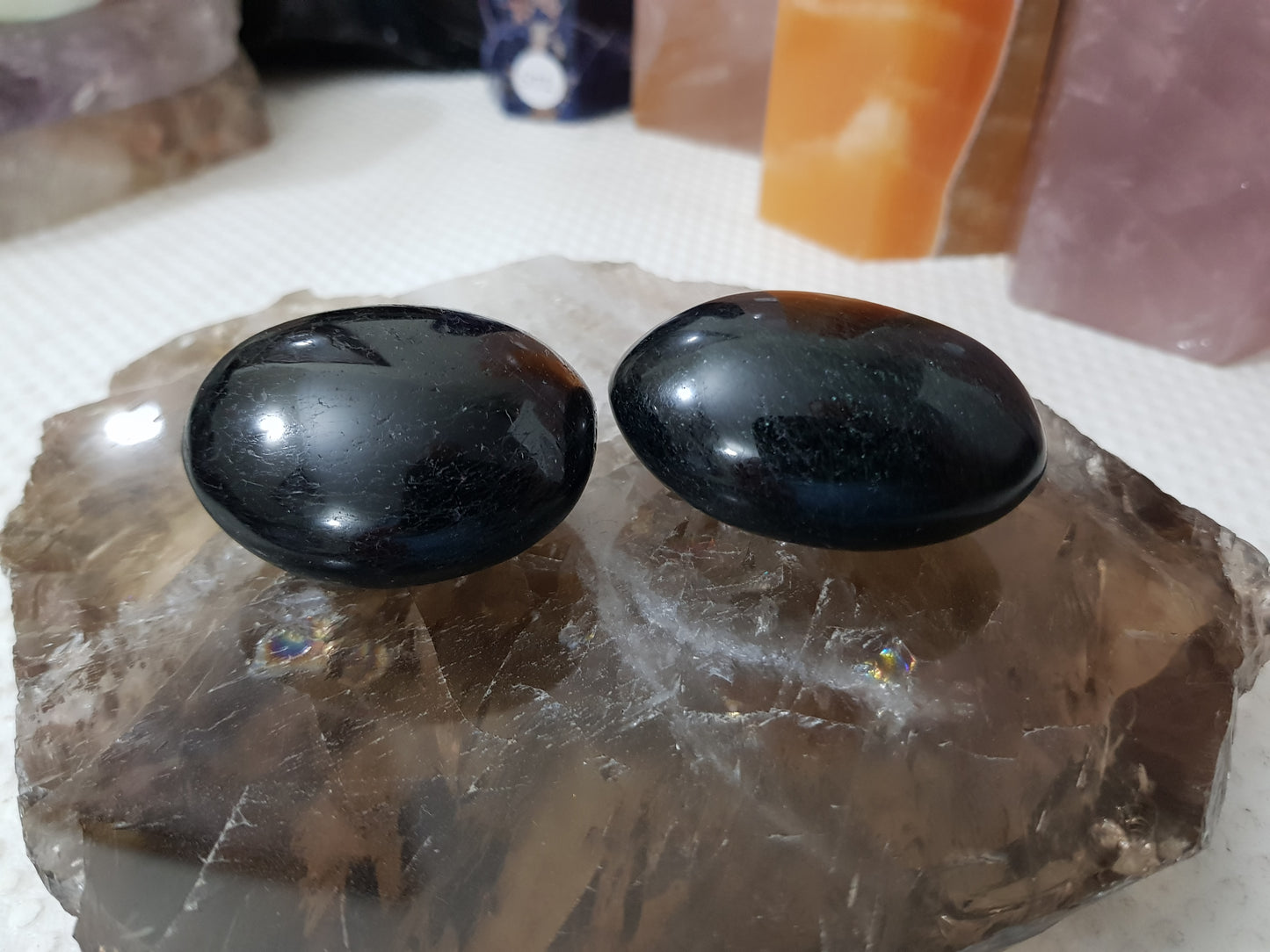 Black Tourmaline Crystal Palmstone