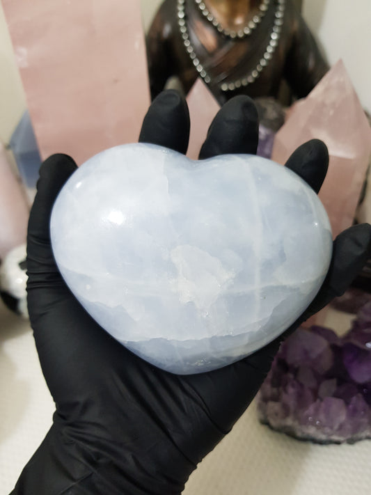 Blue Calcite Crystal Heart – BCH14