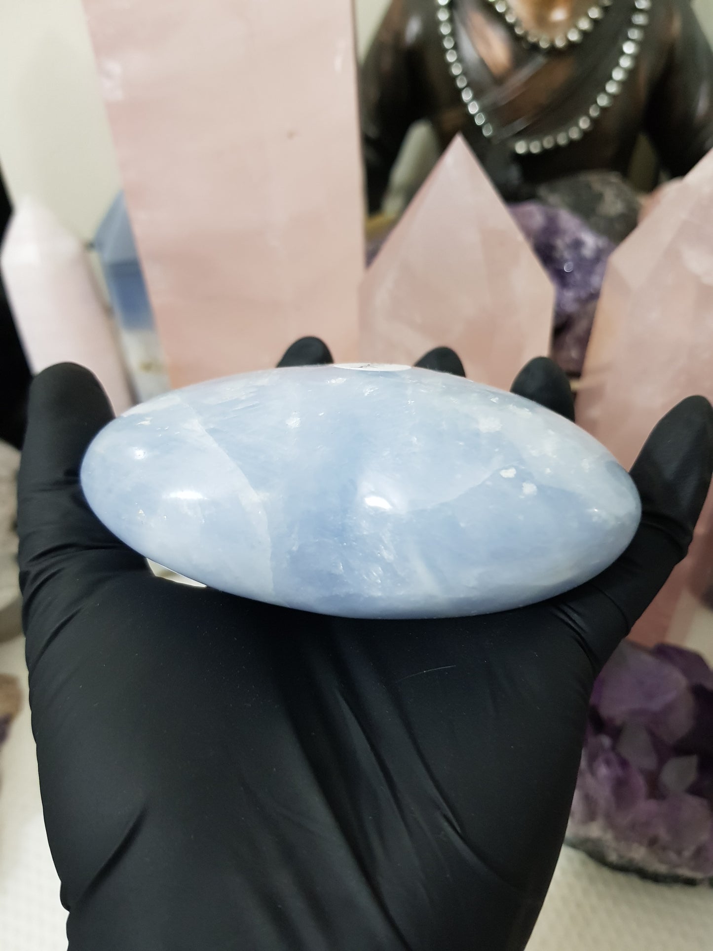Blue Calcite Crystal Heart – BCH14