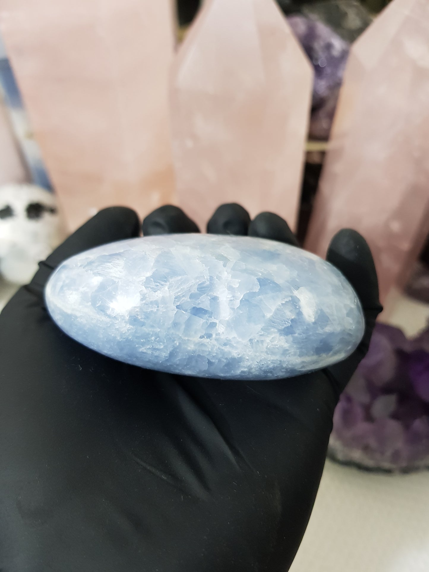 Blue Calcite Crystal Heart – BCH16