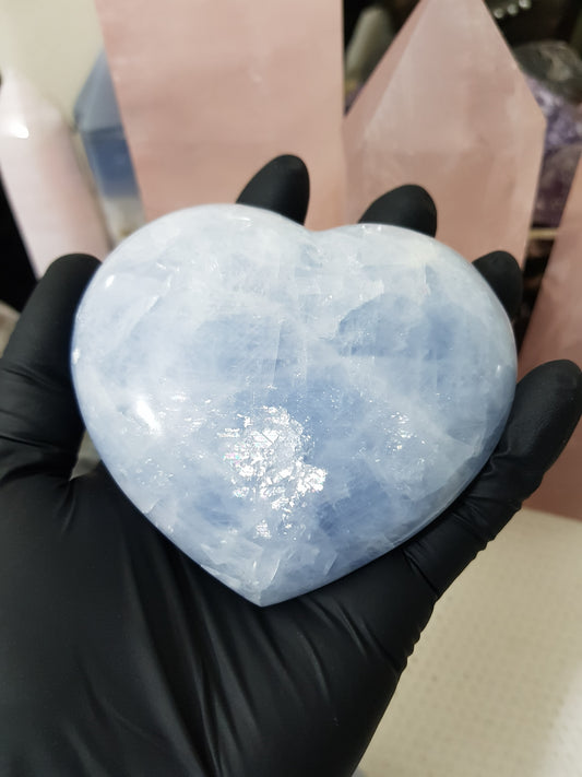 Blue Calcite Crystal Heart – BCH18