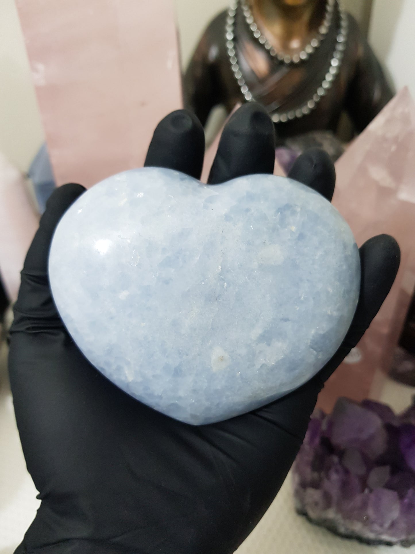 Blue Calcite Crystal Heart – BCH6