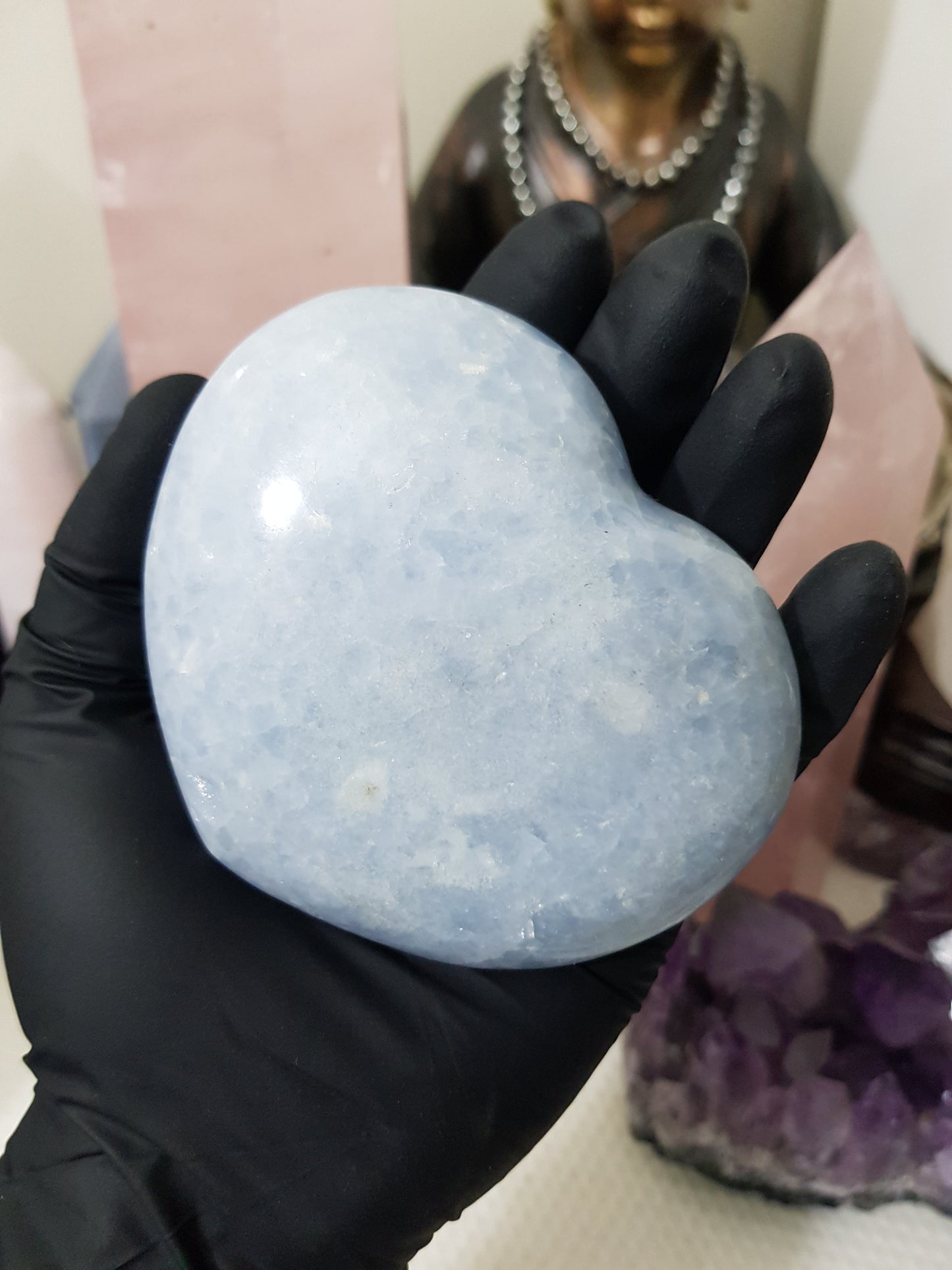 Blue Calcite Crystal Heart – BCH6