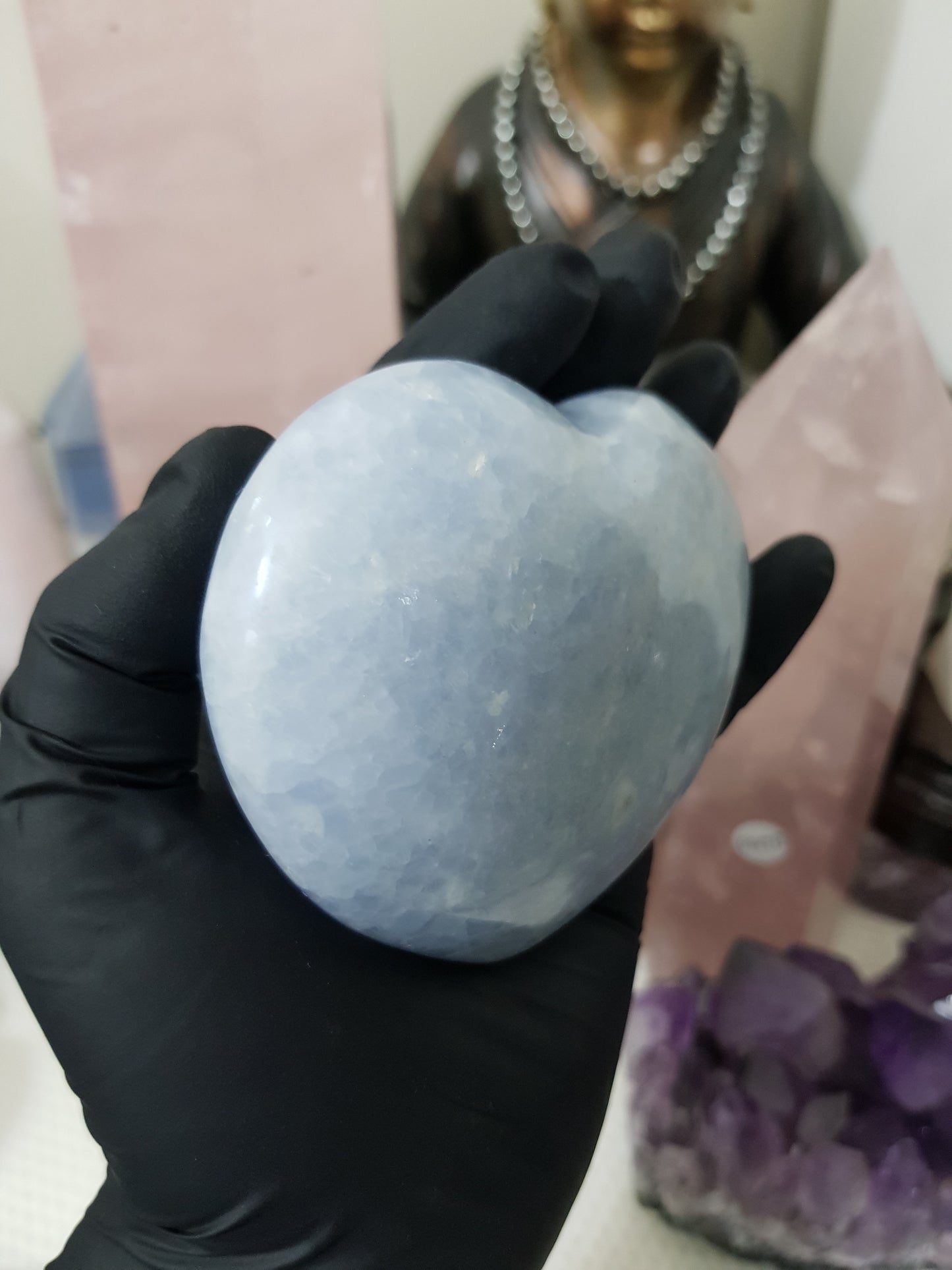 Blue Calcite Crystal Heart – BCH6