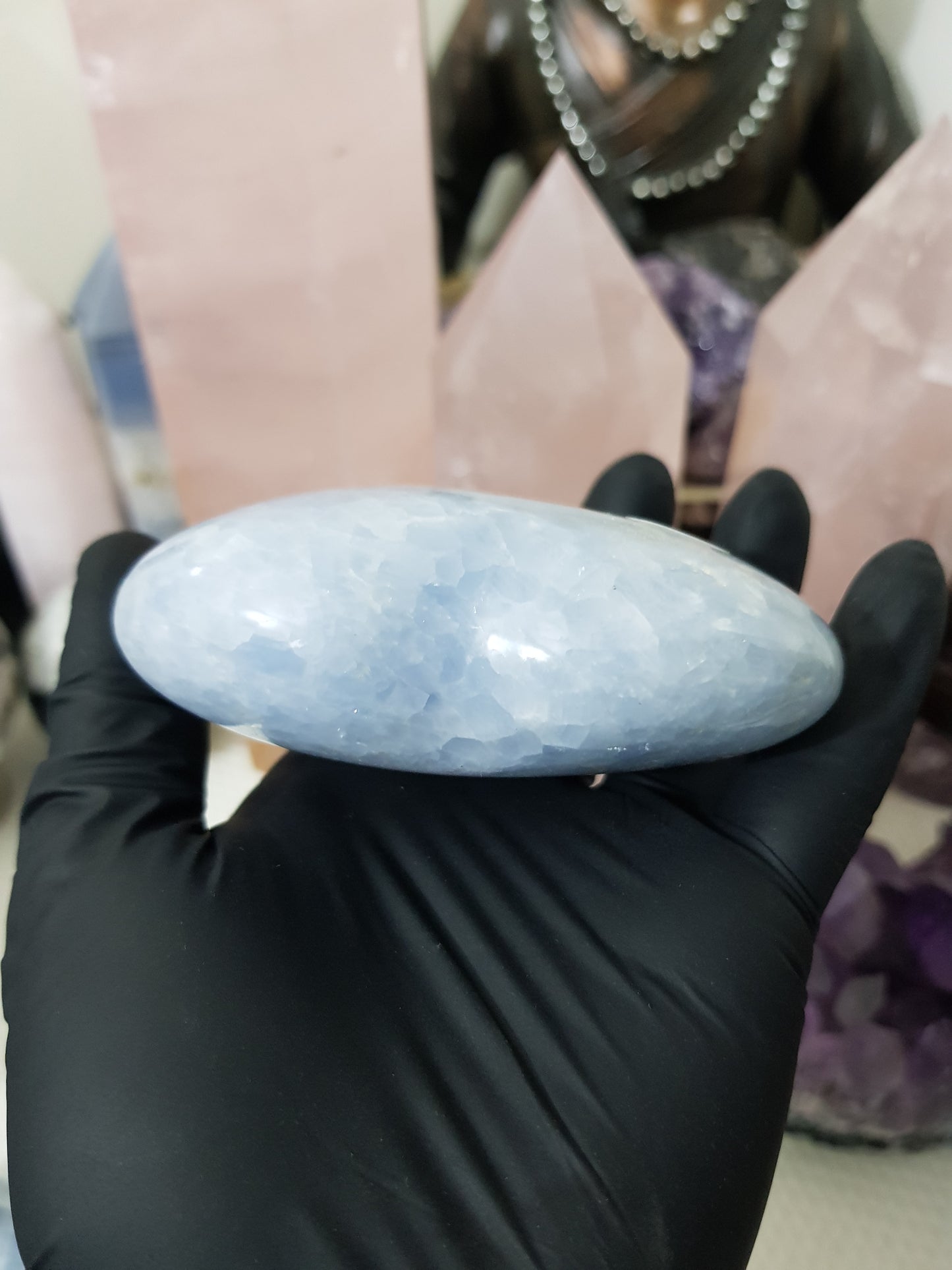 Blue Calcite Crystal Heart – BCH6