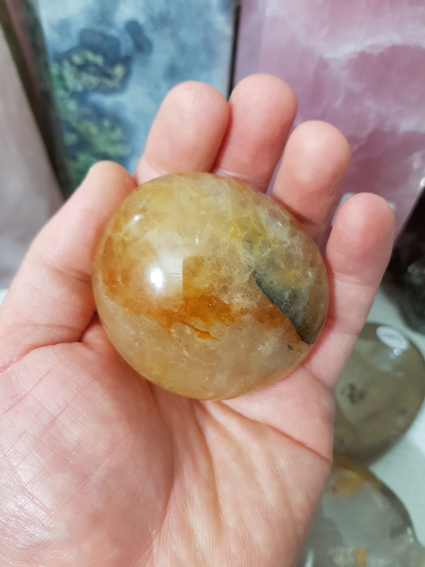 Golden Healer (Hematoid Quartz) Crystal Palmstone - GHP3