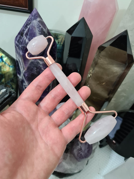Rose Quartz Crystal Massage Roller