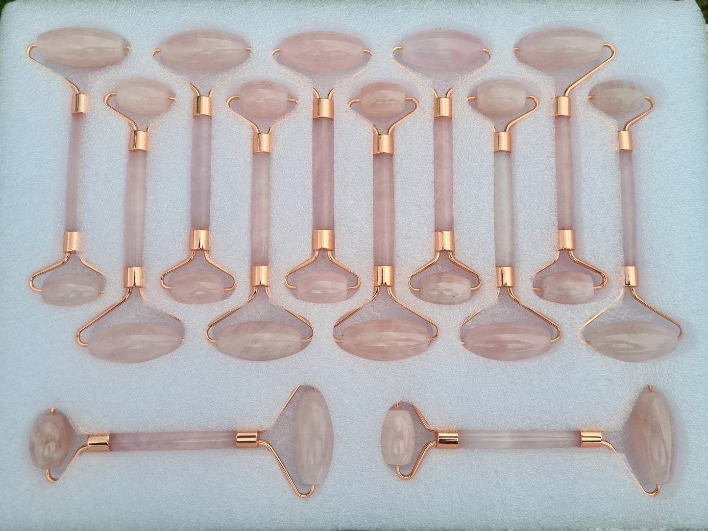 High Quality Rose Quartz Crystal Massage Roller