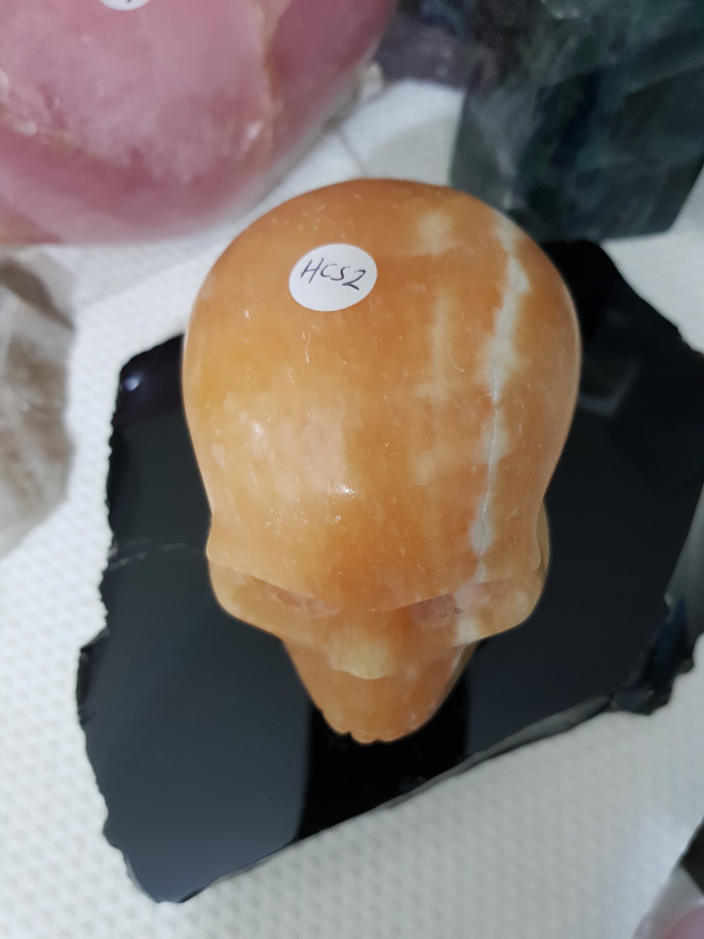 Honey Calcite Crystal Skull Carving – HCS2
