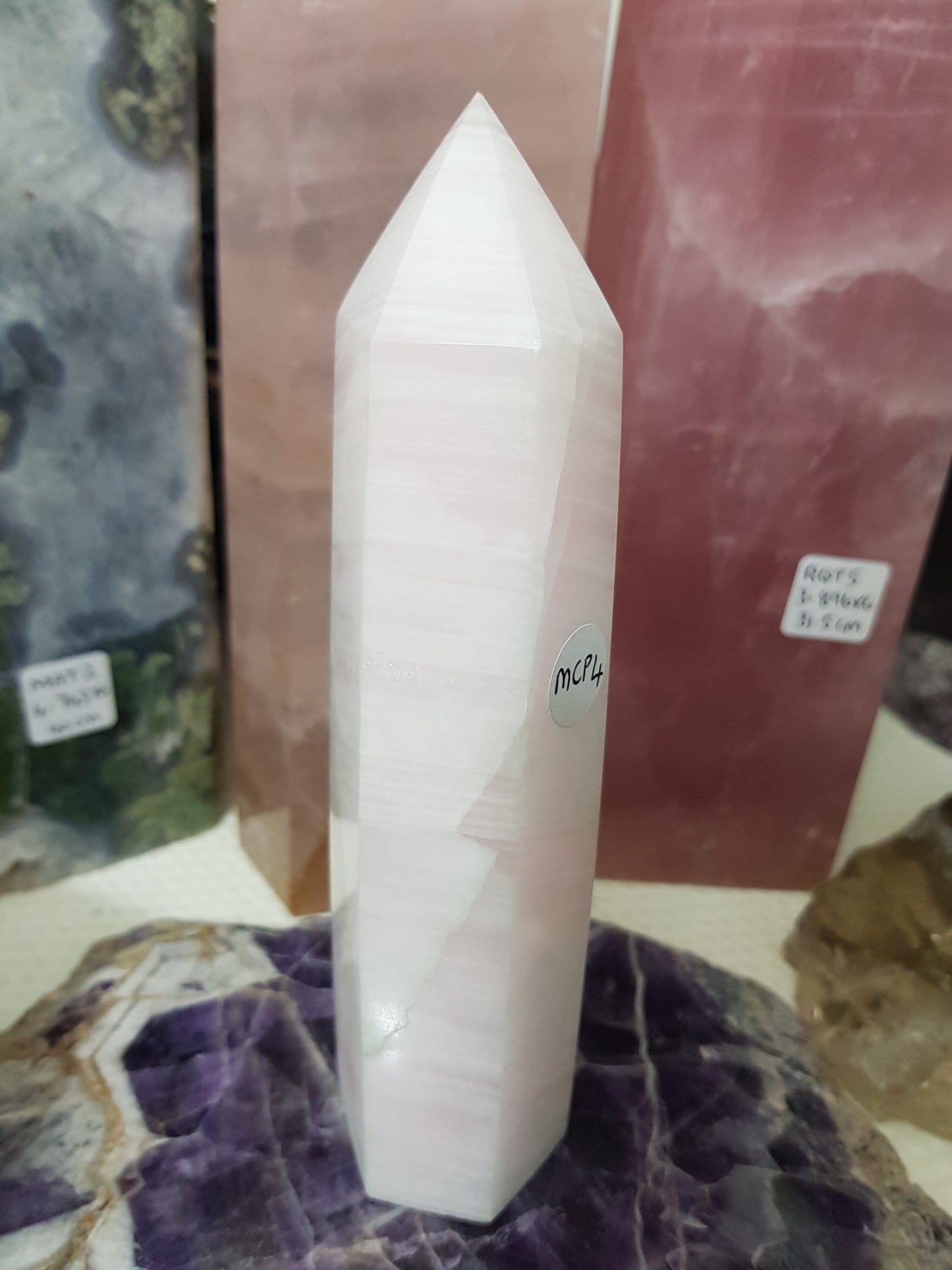 Mangano Calcite Crystal Point – MCP4