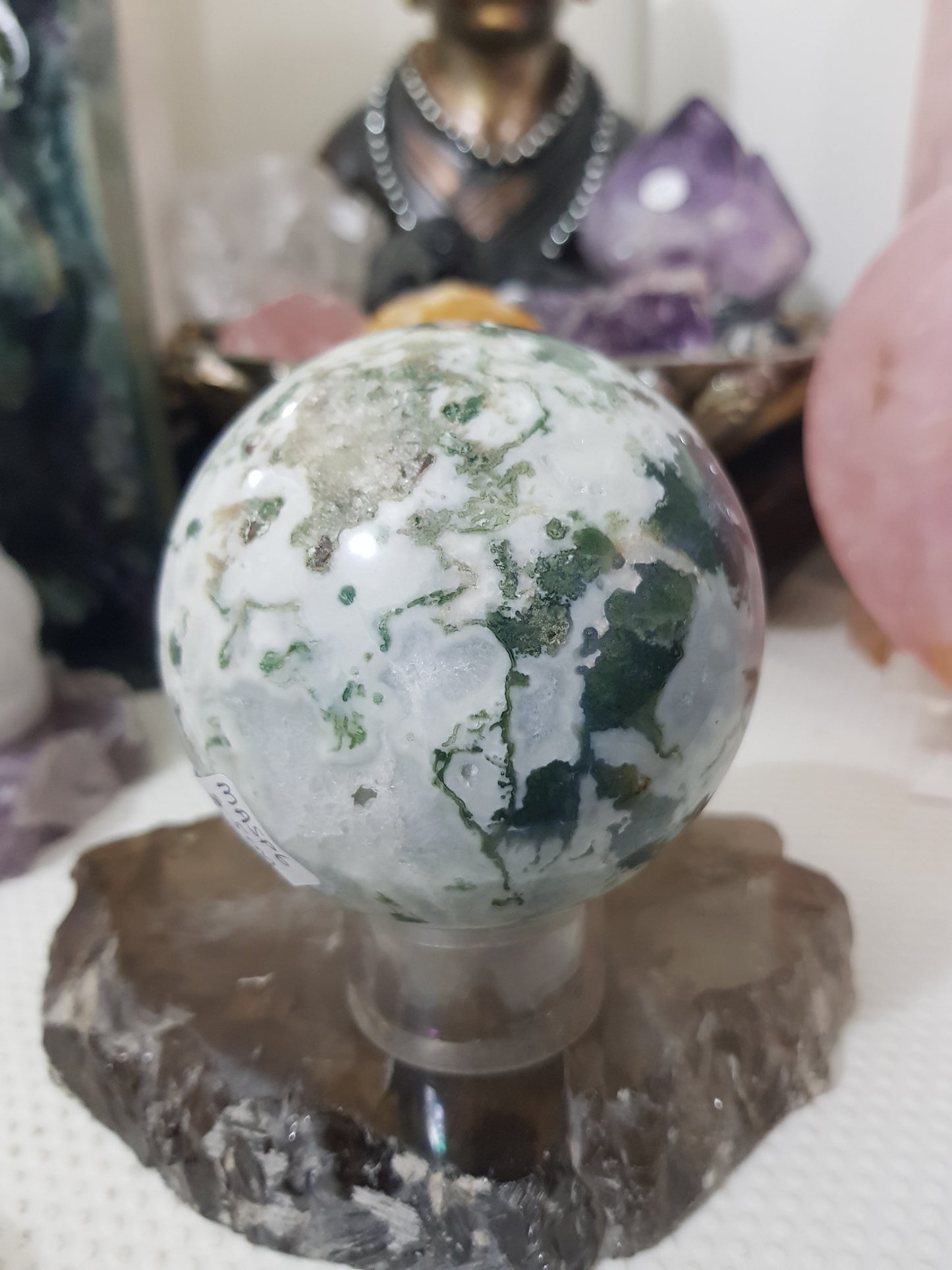 Moss Agate Crystal Sphere – MASP6