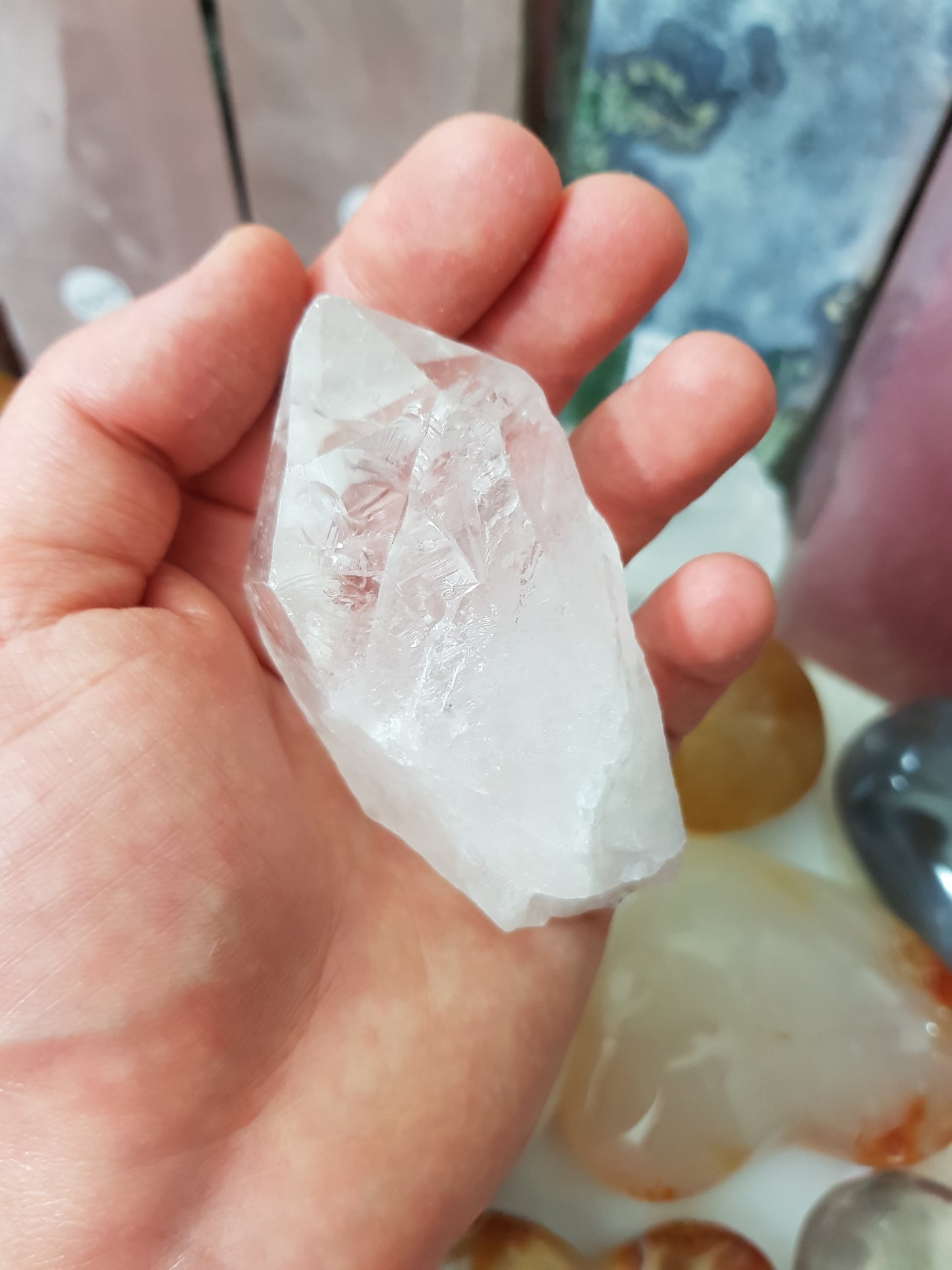 Natural Clear Quartz crystal point specimen from Brazil 8.5cm