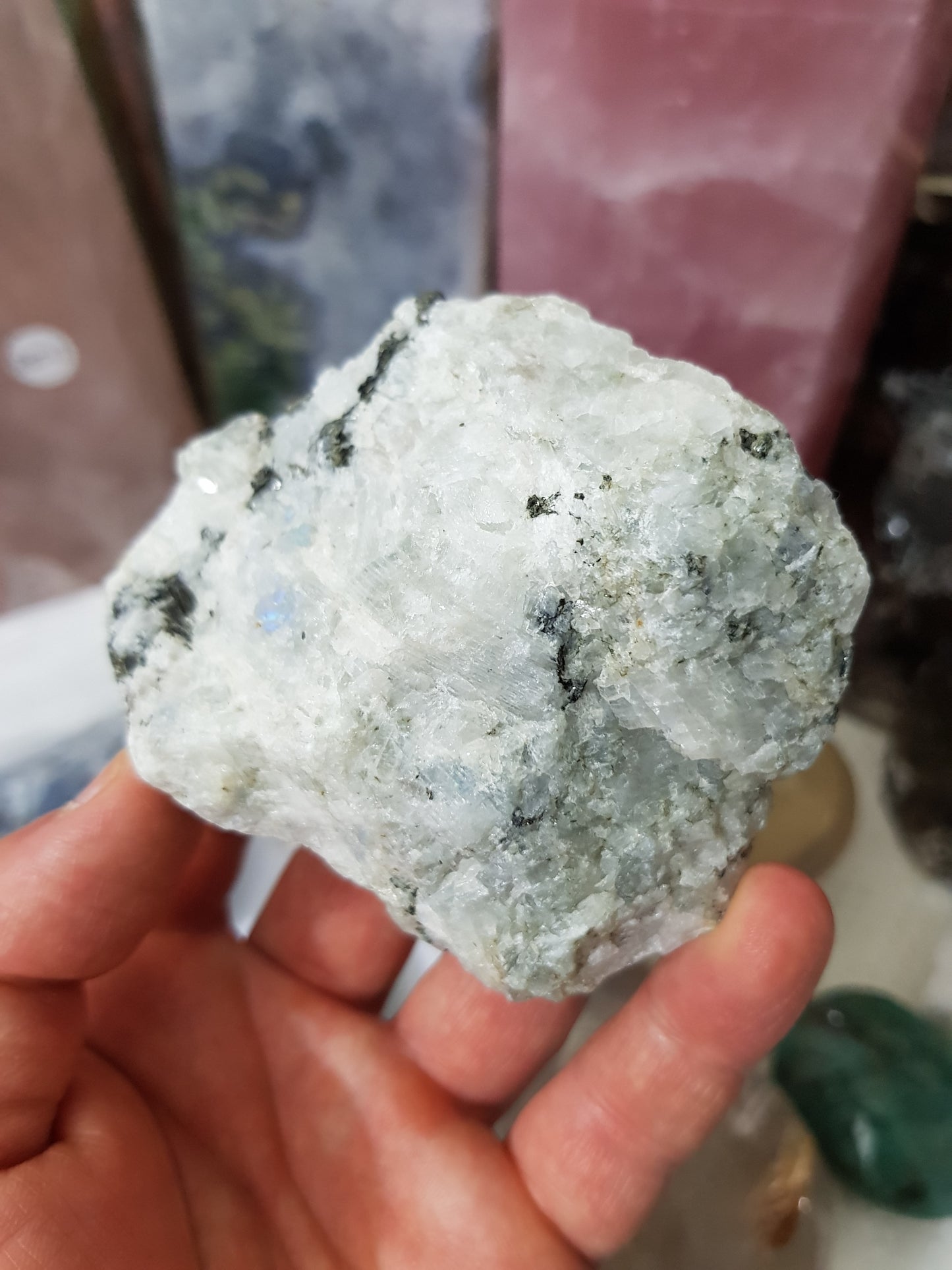 Natural Rainbow Moonstone Crystal - MS16