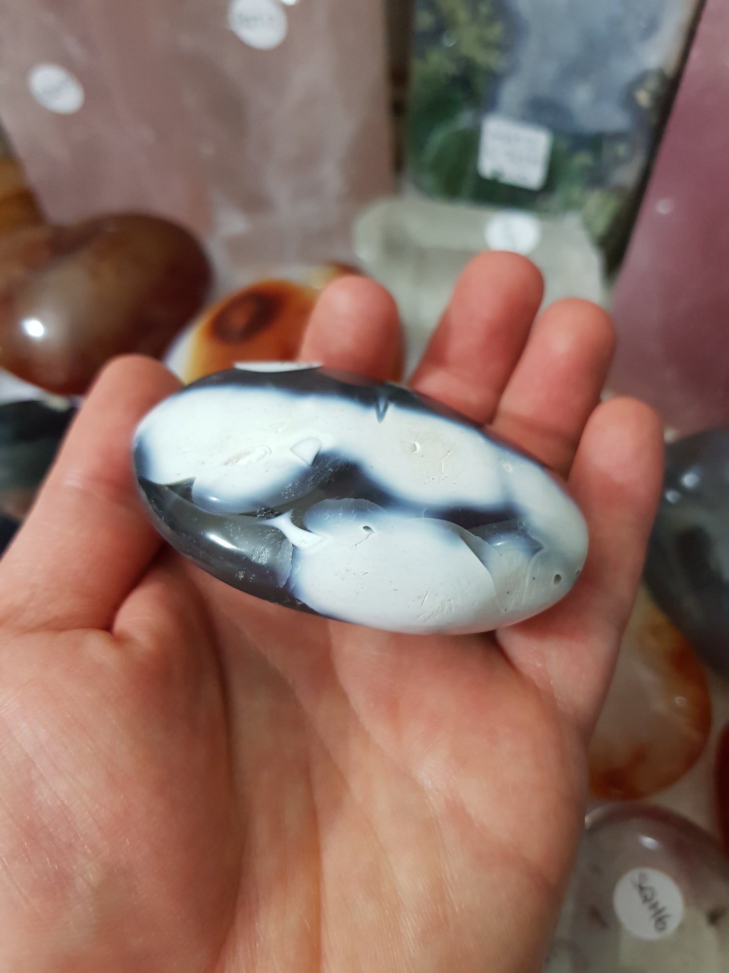 Orca Agate Crystal Palmstone – OAP10