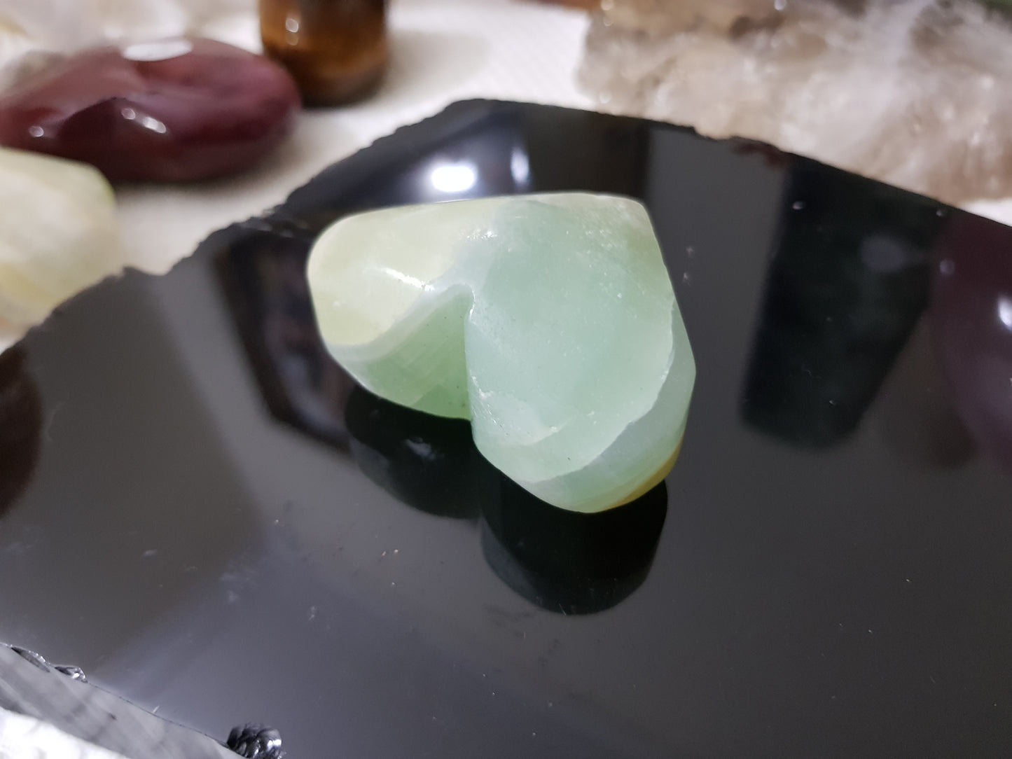 Pistachio Calcite Crystal Heart – PCH1