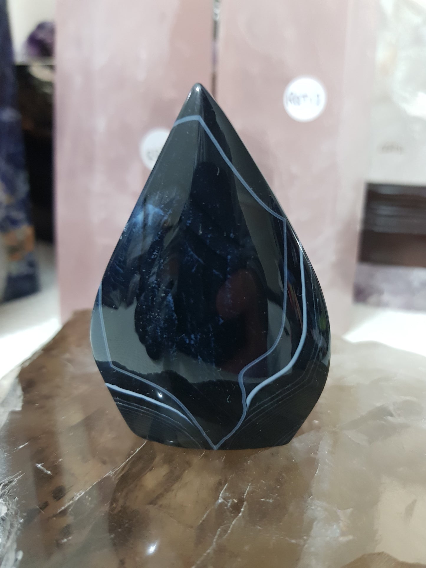 Polished Black Agate Crystal Freeform – BAFF1