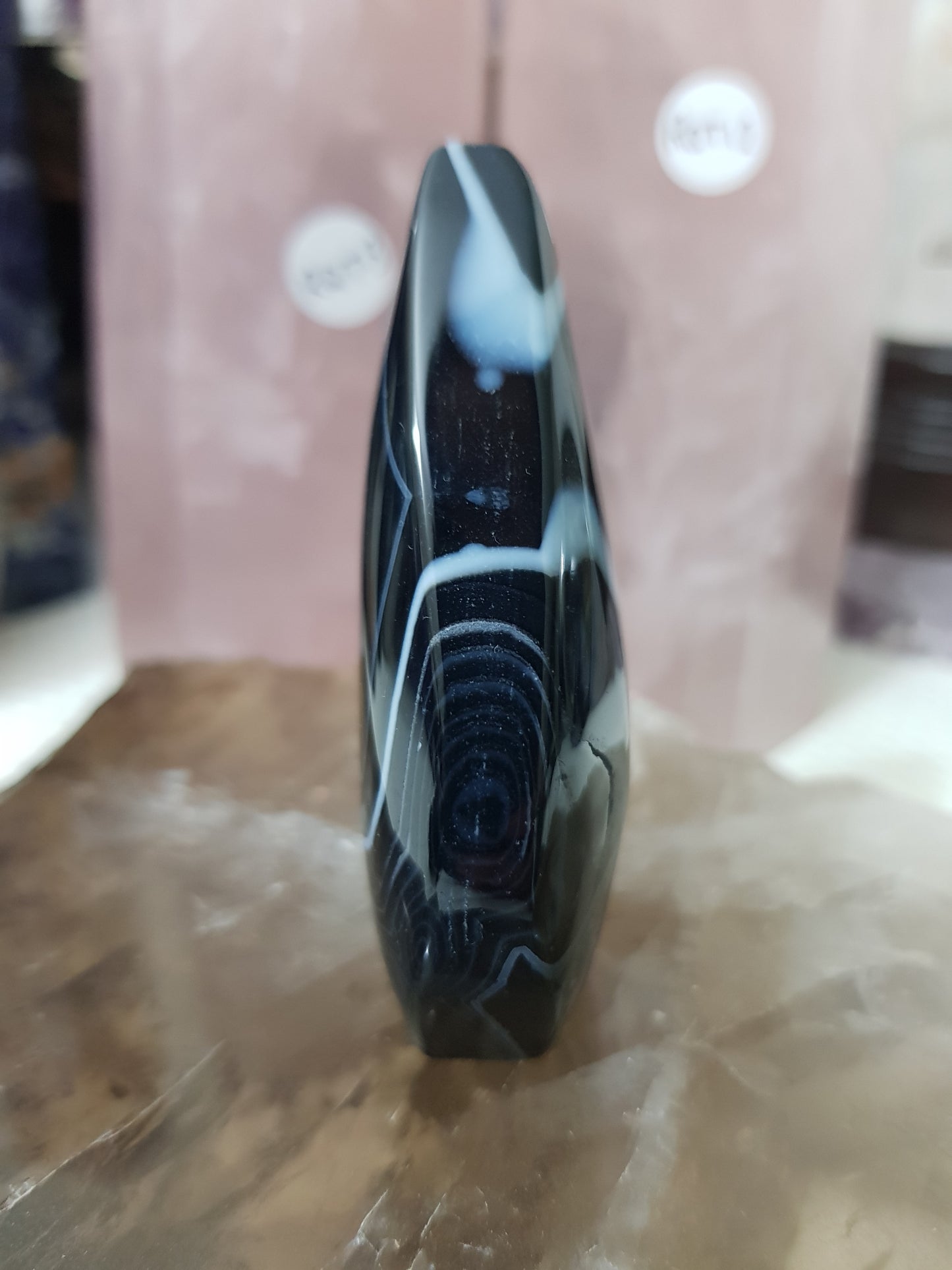 Polished Black Agate Crystal Freeform – BAFF1