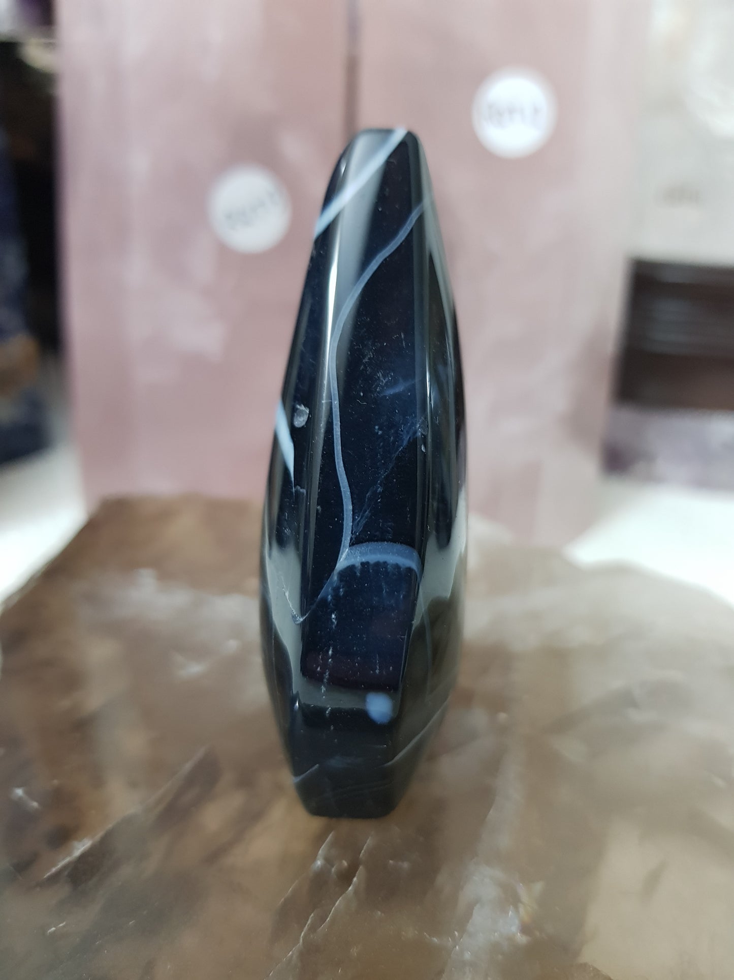 Polished Black Agate Crystal Freeform – BAFF1