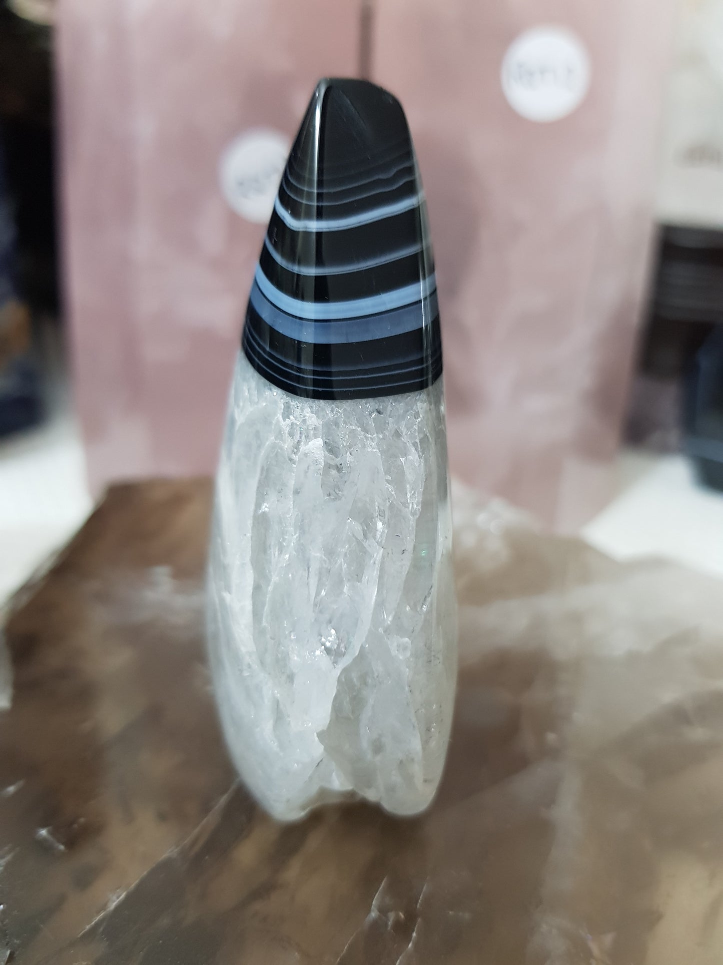Polished Black Agate Crystal Freeform – BAFF5