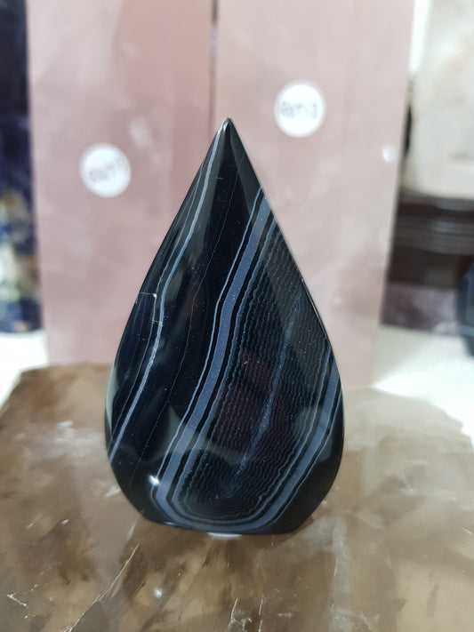 Polished Black Agate Crystal Freeform – BAFF8