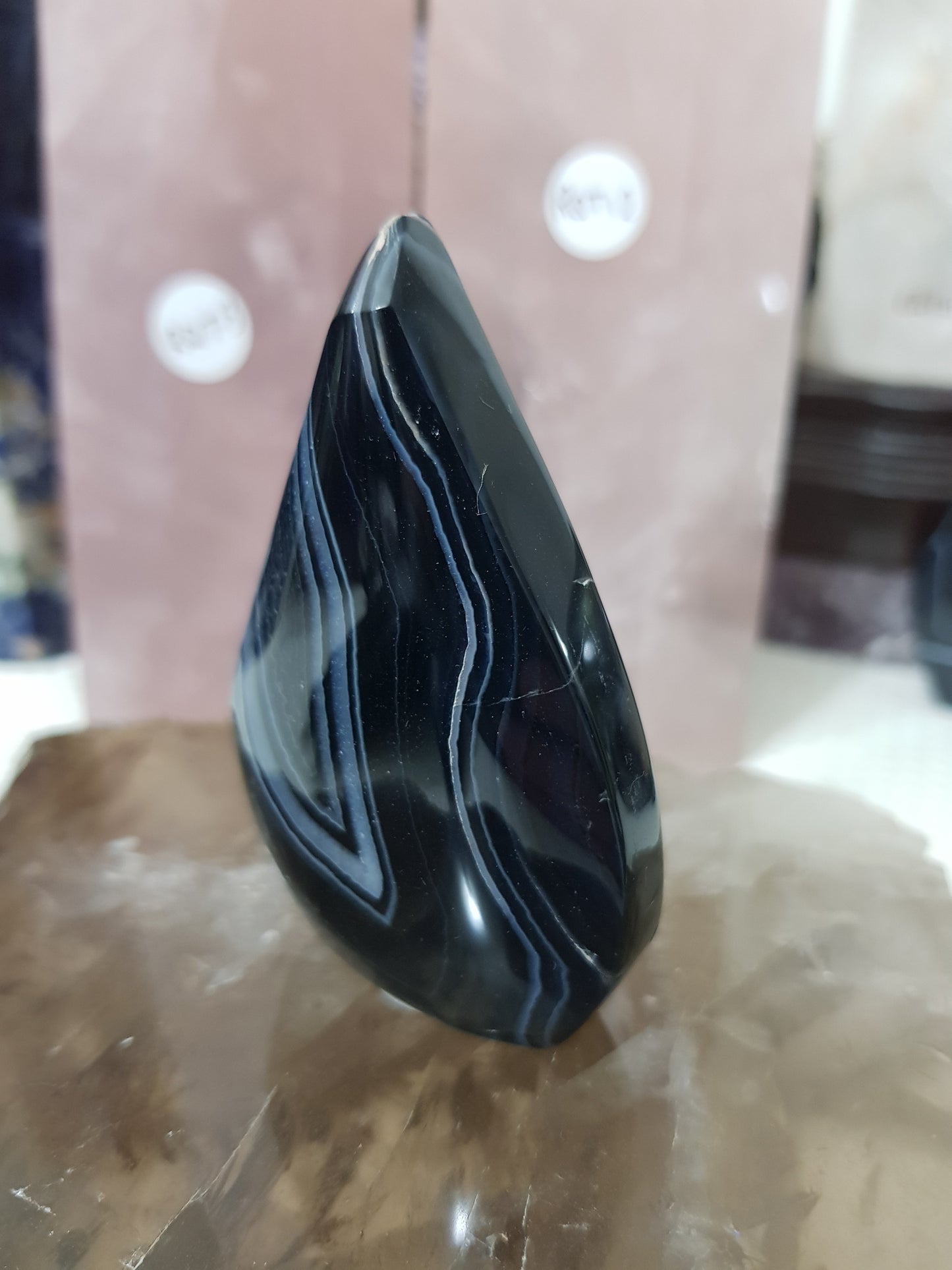 Polished Black Agate Crystal Freeform – BAFF8