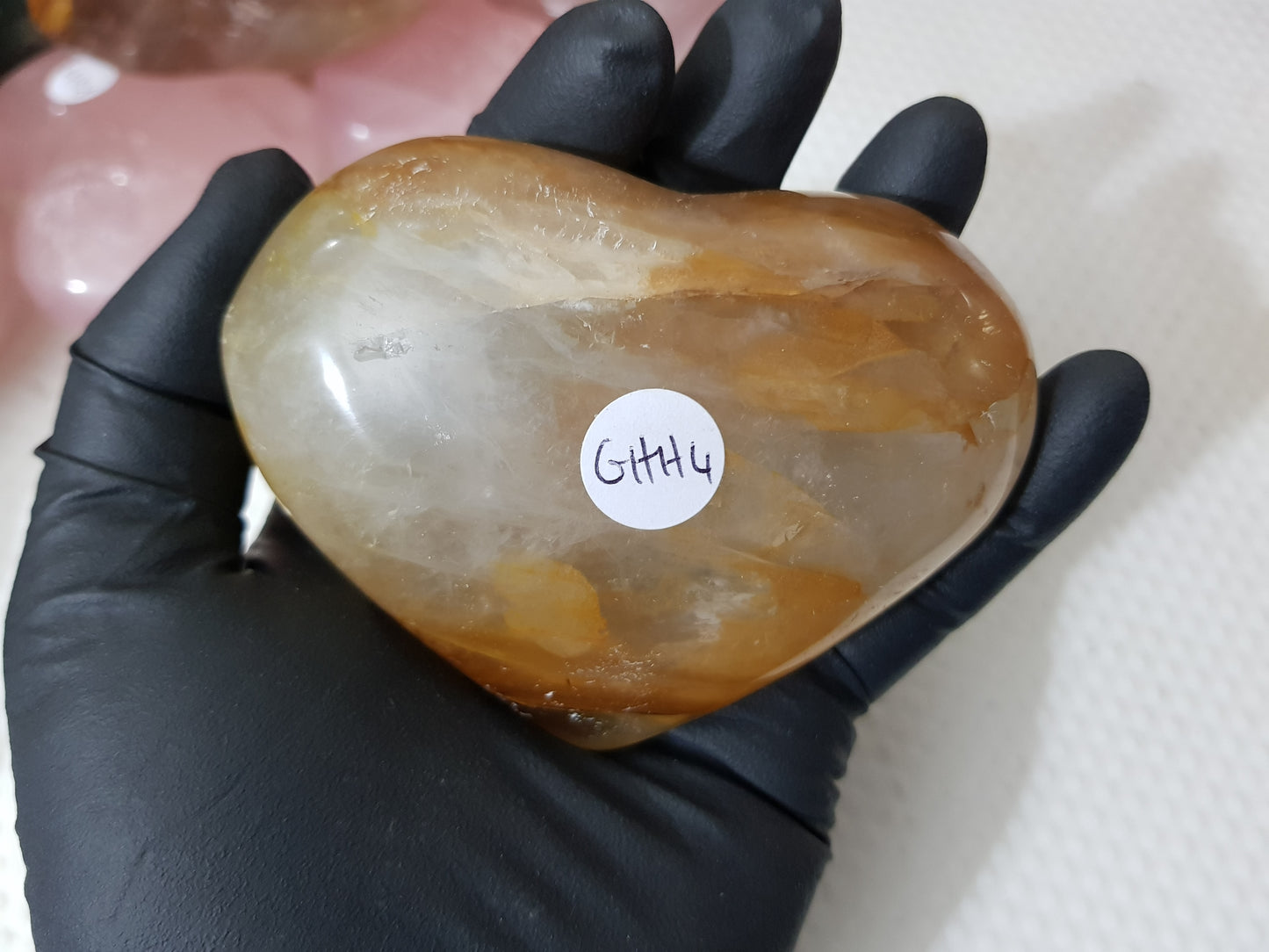Polished Golden Healer (Hematoid) Crystal Heart - Low Grade - GHH4