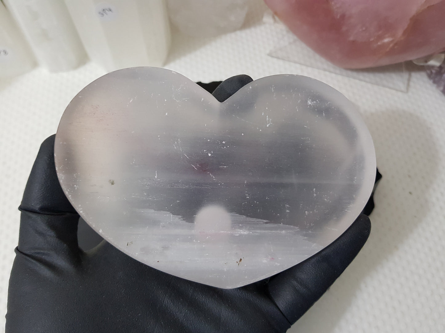 Selenite Heart Bowl - SHB4