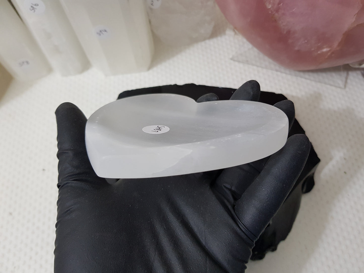 Selenite Heart Bowl - SHB7