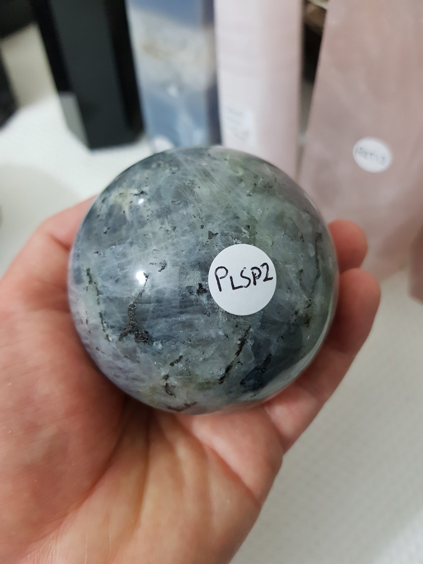 Purple Labradorite Crystal Sphere - PLSP2