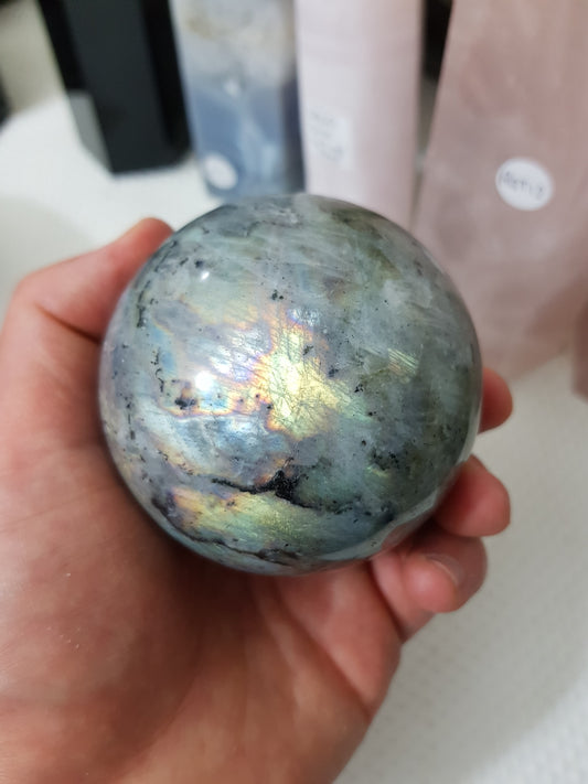 Purple Labradorite Crystal Sphere - PLSP2