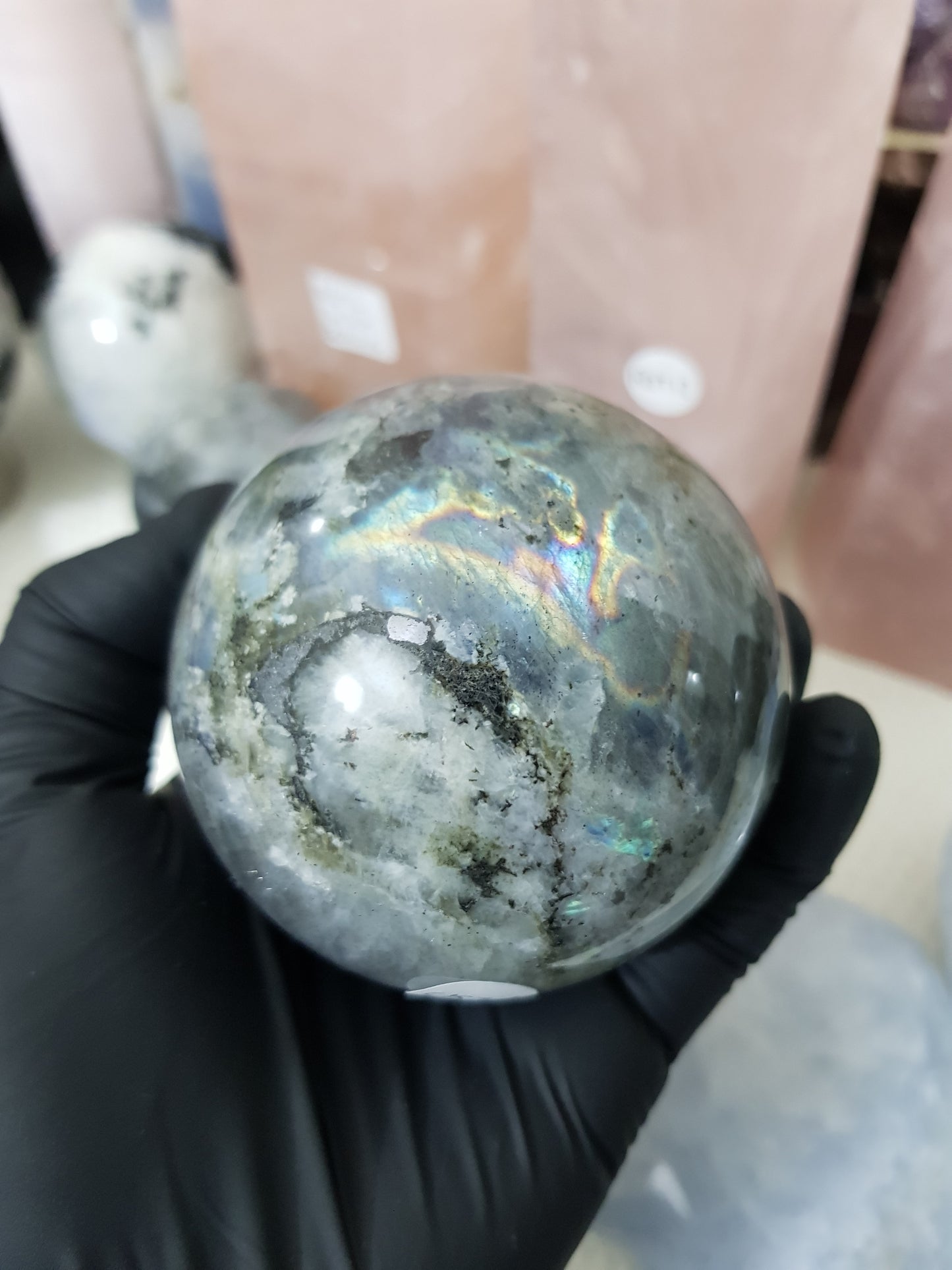 Purple Labradorite Crystal Sphere - PLSP3
