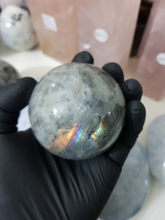 Purple Labradorite Crystal Sphere - PLSP4