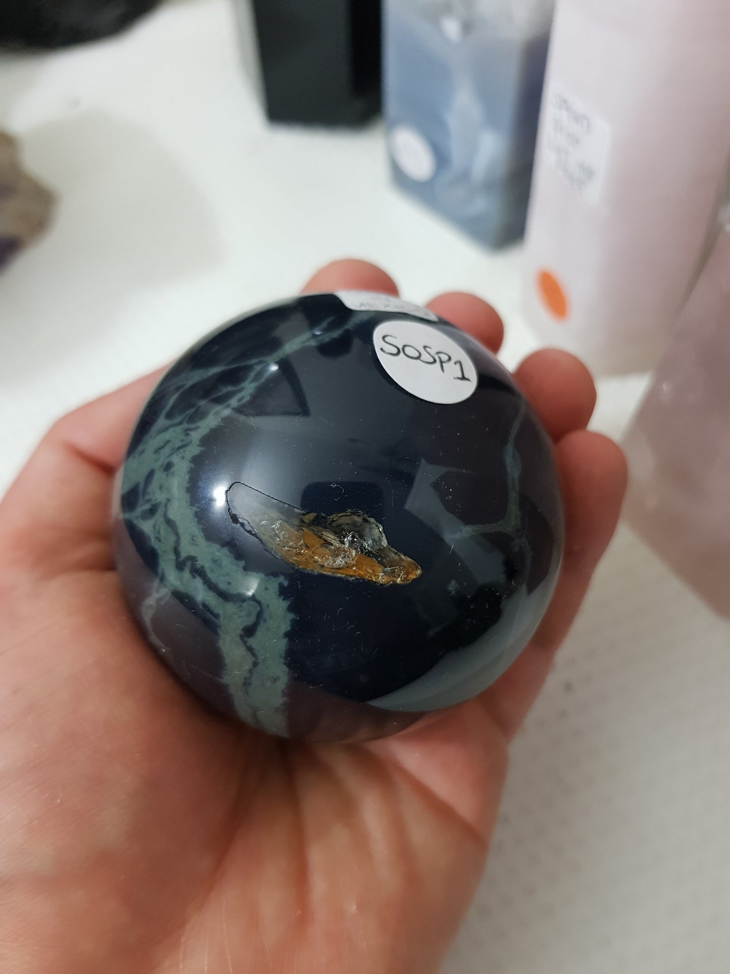 Spider Obsidian Crystal Sphere - SOSP1