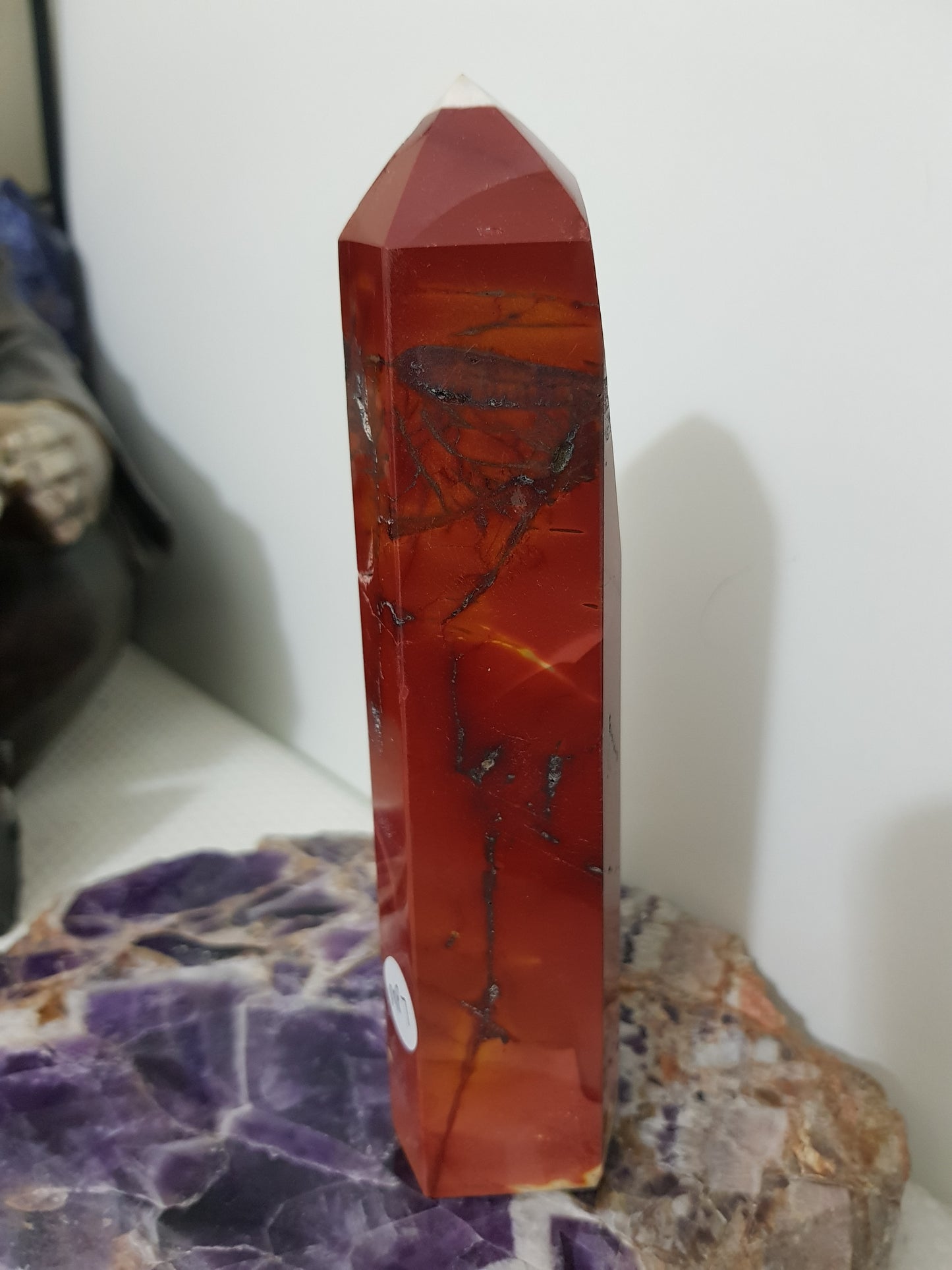 Mookaite crystal point tower polished Australian jasper standing point with natural earthy colours