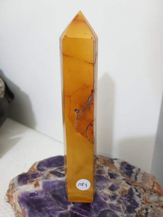 Mookaite crystal point tower polished Australian jasper standing point with natural earthy colours