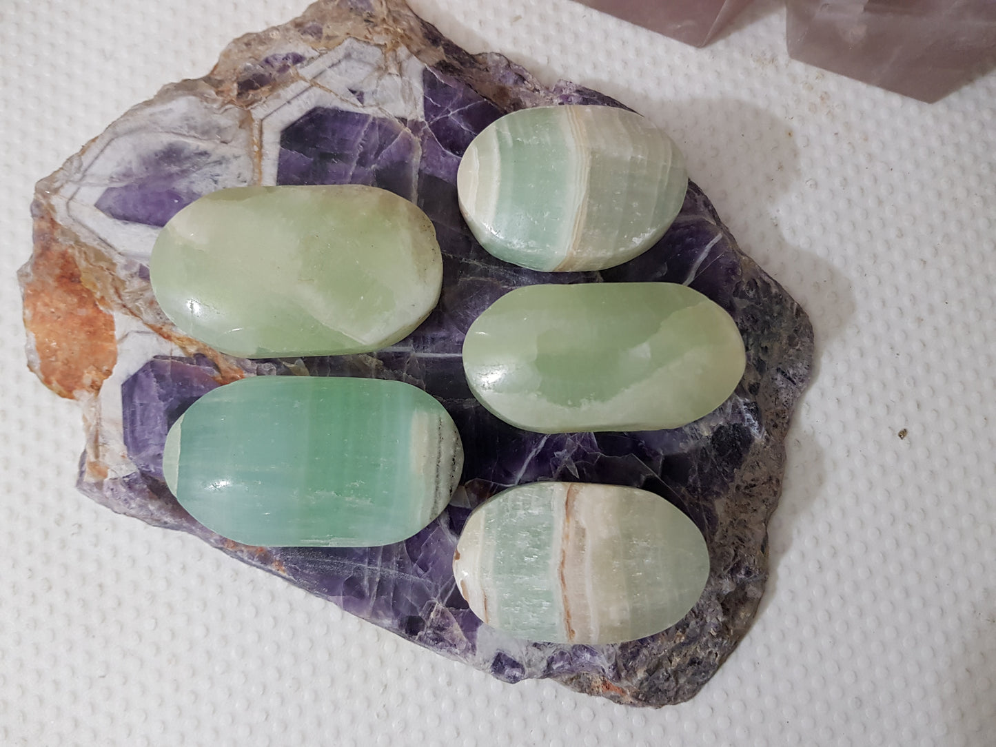 1 Pistachio Calcite Crystal Palmstone