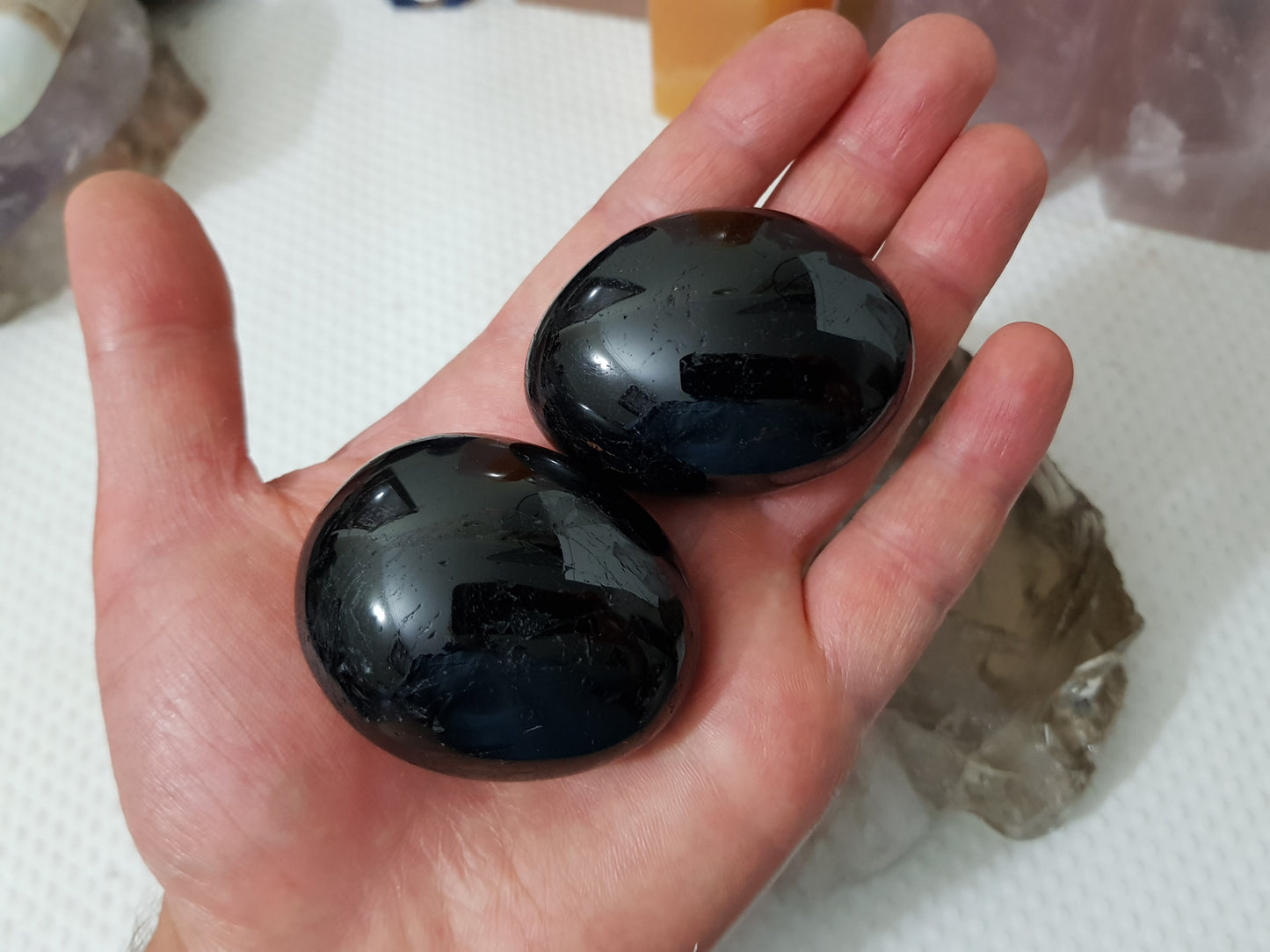 Black Tourmaline Crystal Palmstone