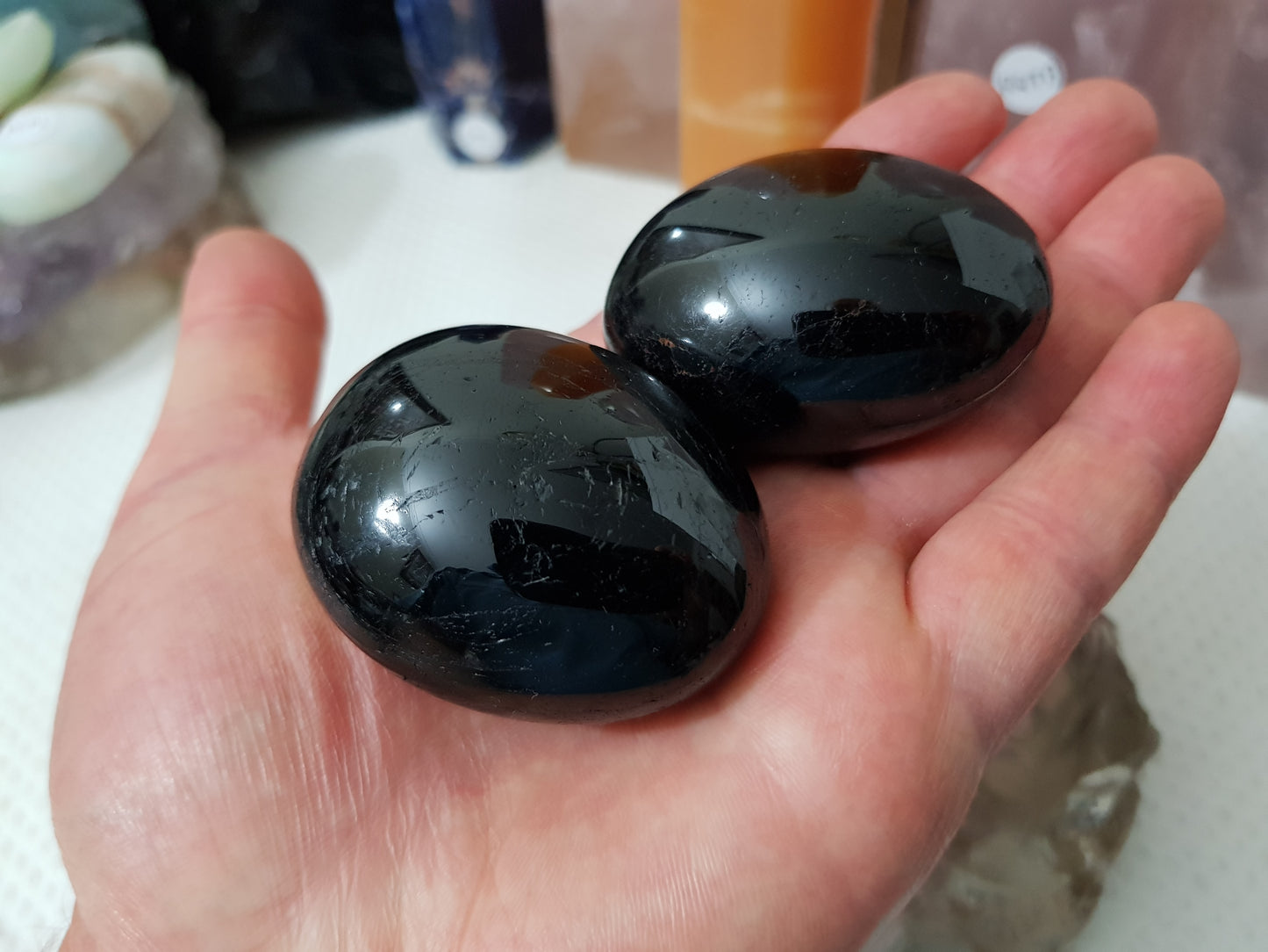 Black Tourmaline Crystal Palmstone