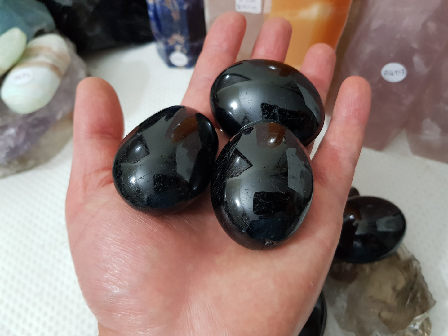 Black Tourmaline Crystal Palmstone