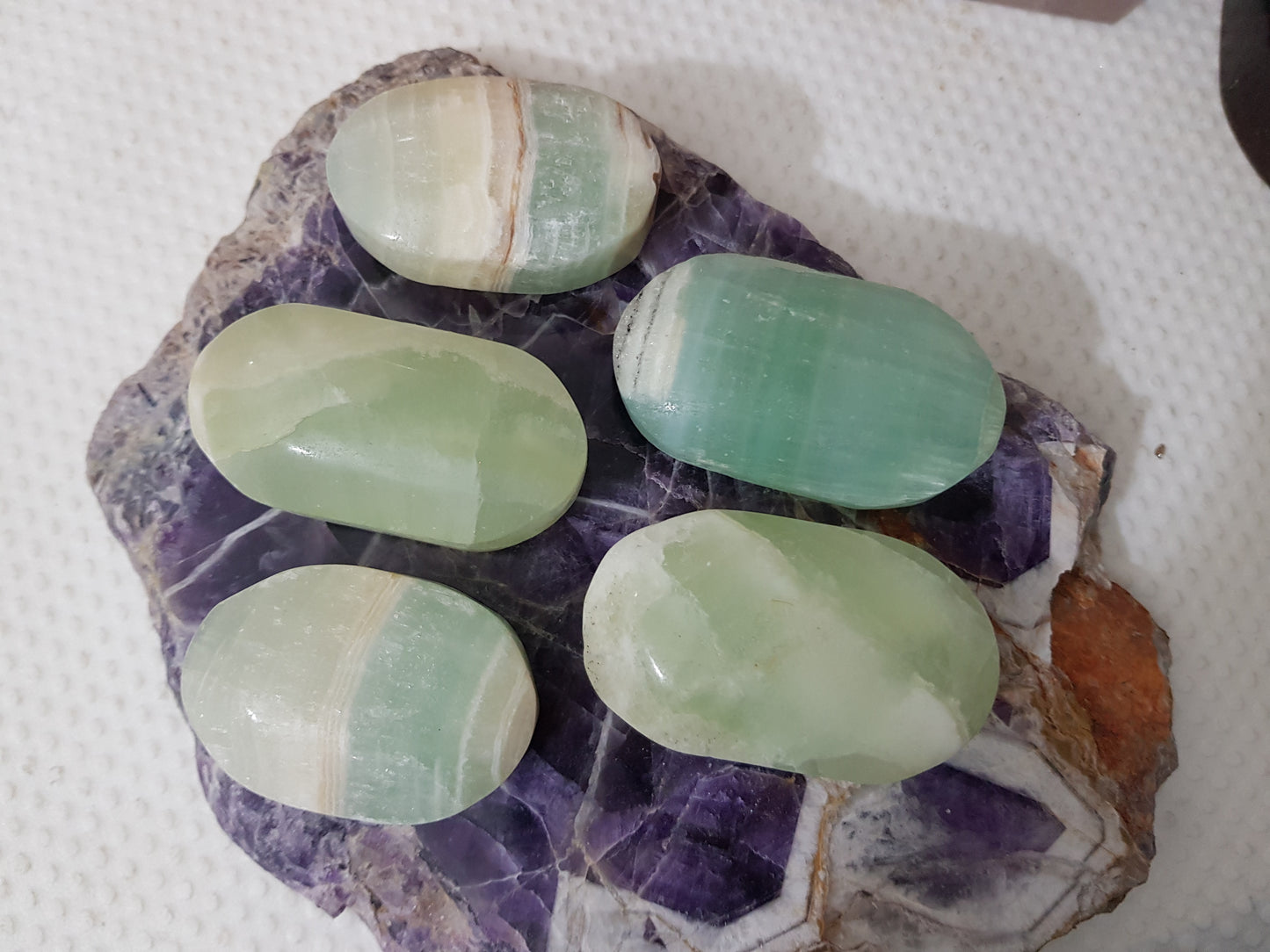 1 Pistachio Calcite Crystal Palmstone