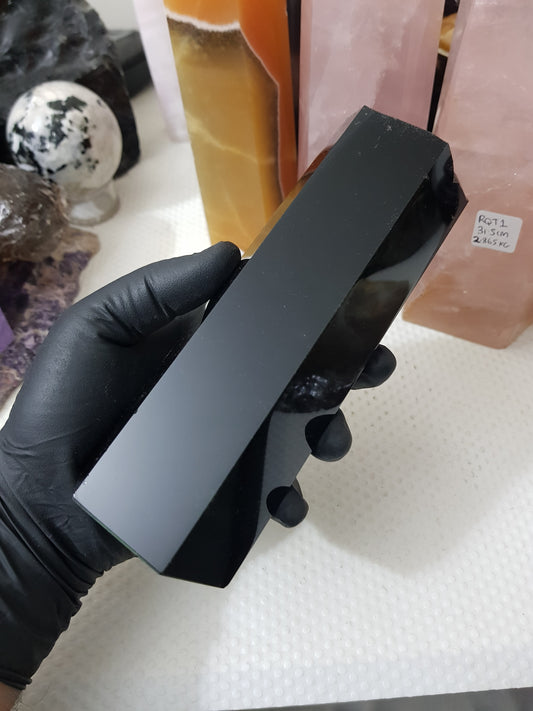 1 Polished Black Obsidian Slab - OS1