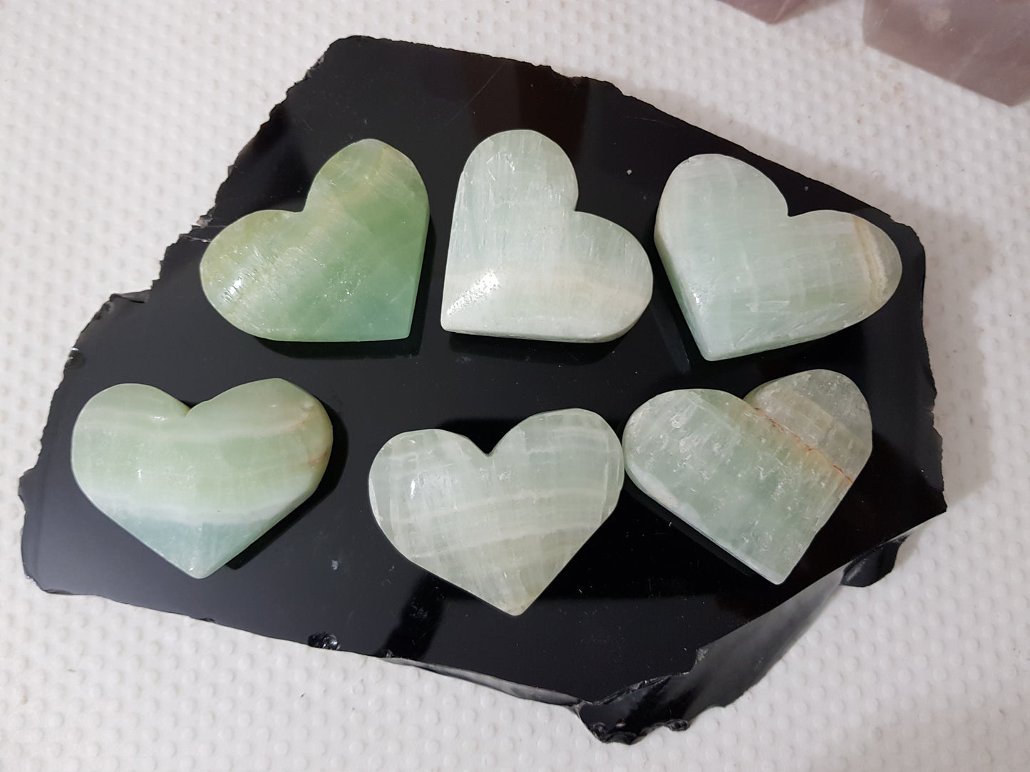 1 Small Pistachio Calcite Crystal Heart