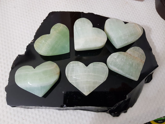 1 Small Pistachio Calcite Crystal Heart