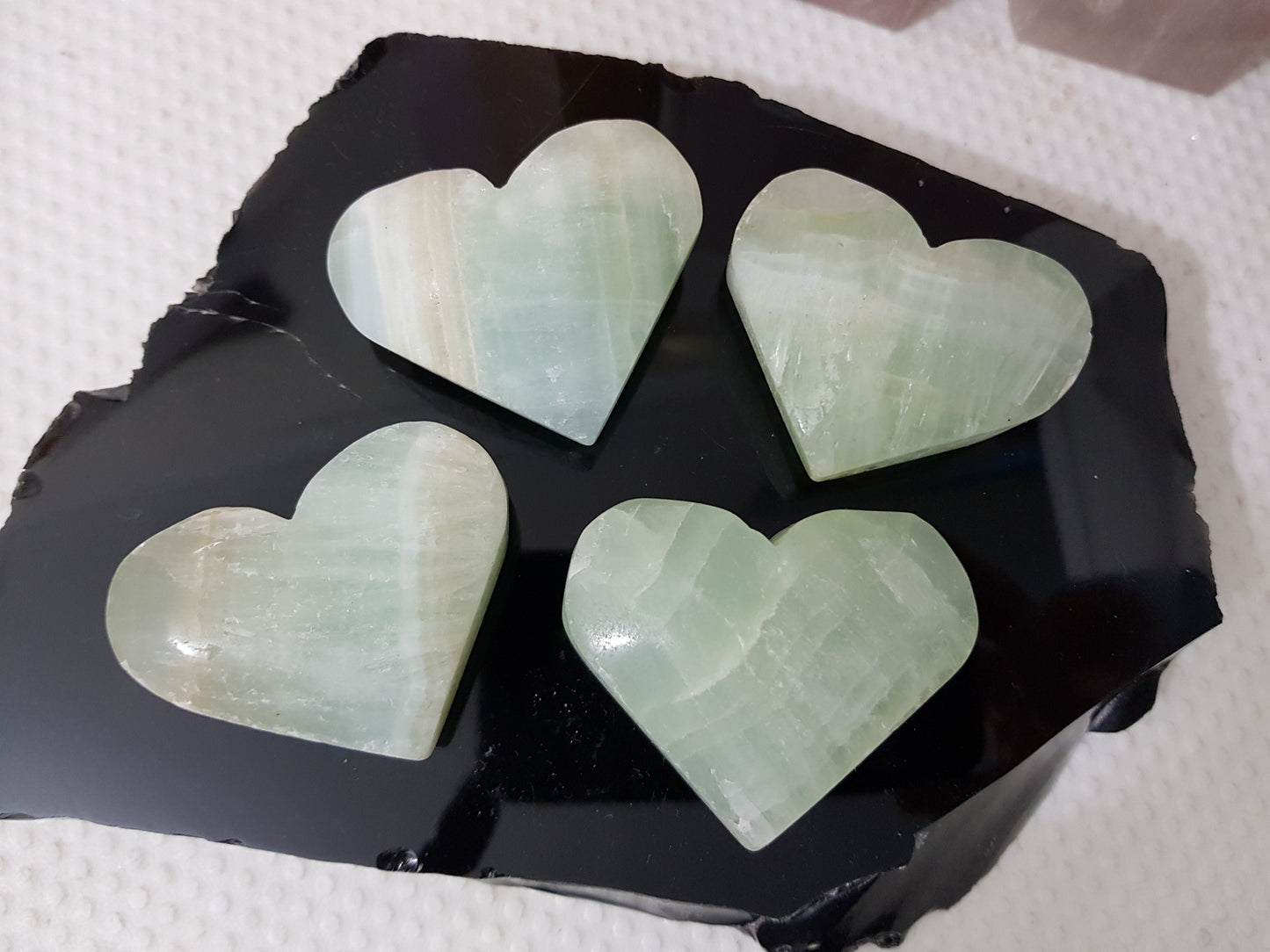 1 Small Pistachio Calcite Crystal Heart