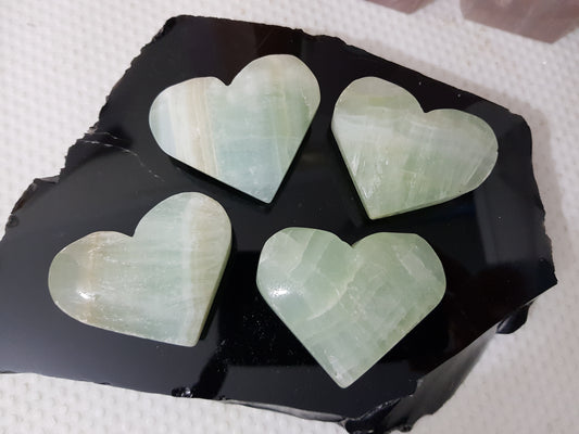 1 Small Pistachio Calcite Crystal Heart